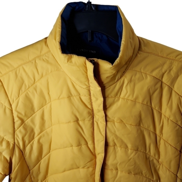 Lands end Med yellow women's puffer zip coat - Picture 3 of 11